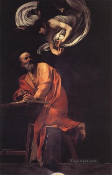 Caravaggio Painting - La inspiración de San Mateo Caravaggio